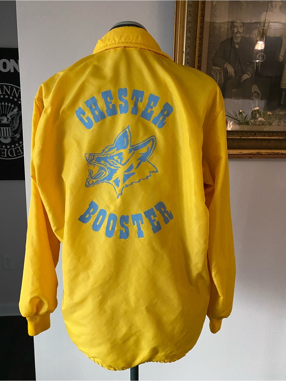 Vintage Yellow Varsity Jacket with 'KAREN' Embroidery